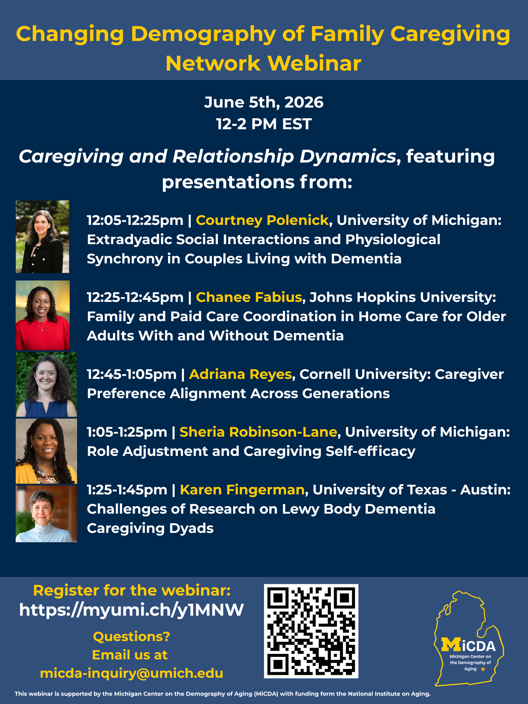 Flyer for information on the speakers